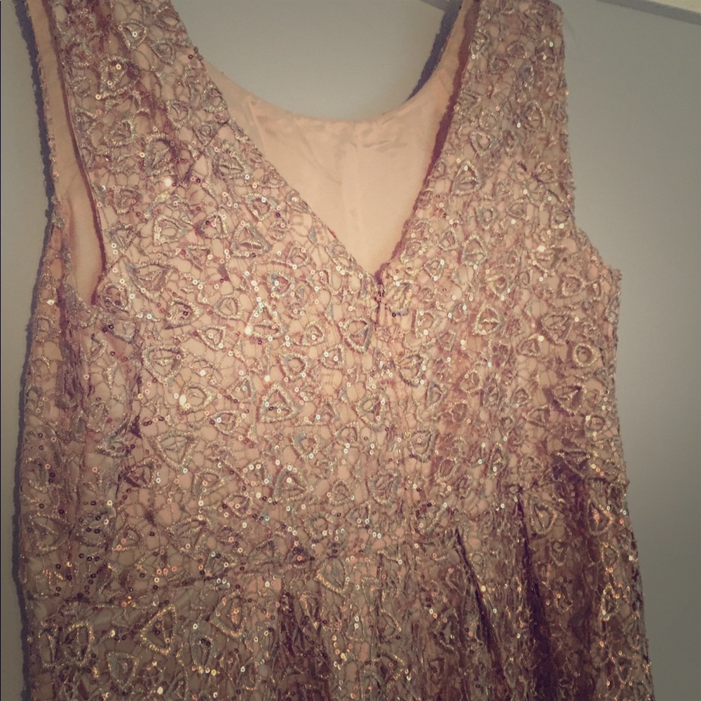 Gold, short, sequined Dress